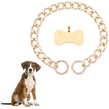 DIY Dog Tag Making Kits, Including Aluminum Cable Chain Dog Collar & 304 Stainelss Steel Pendants, Golden, 2pcs/set