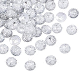 Acrylic Rhinestone Buttons, 2-Hole, Faceted, Flat Round, Crystal, 13x3.5mm, Hole: 1.6mm