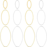 Brass Linking Rings, Oval, Golden & Silver, 240pcs/box