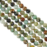 2 Strands Natural African Turquoise(Jasper) Beads Strands, Faceted Round, 2mm, Hole: 0.3mm, about 230pcs/strand, 15.7 inch