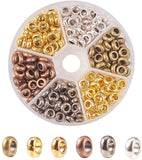 Alloy Spacer, Rondelle, Mixed Color, 7x3mm, Hole: 4mm, 300pcs/box