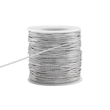 Jewelry Braided Thread Metallic Cords, Silver, 1.3~1.6mm, about 54.68 yards(50m)/roll