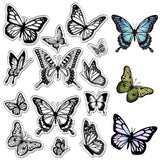 Custom PVC Plastic Clear Stamps, for DIY Scrapbooking, Photo Album Decorative, Cards Making, Stamp Sheets, Film Frame, Butterfly, 160x110x3mm