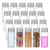 Glass Empty Cosmetic Containers, with Aluminum Screw Top Lids, Clear, 2.2x6.1cm, Inner Diameter: 1.4cm, Capacity: 12ml(0.41fl. oz)