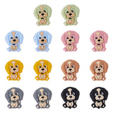 14Pcs 7 Colors Silicone Focal Beads, Baby Chew Teething Beads, Dog, Mixed Color, 28x25x9mm, Hole: 2mm, 2pcs/color