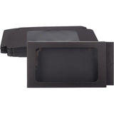 Foldable Creative Kraft Paper Box, Wedding Favor Boxes, Favour Box, Paper Gift Box, with PVC Clear Window, Rectangle, Black, 17.5x9x1.5cm