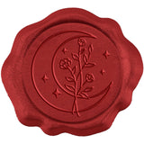 Adhesive Wax Seal Stickers, Envelope Seal Decoration, for Craft Scrapbook DIY Gift, Moon Pattern, 3cm, about 50pcs/box