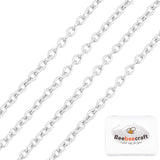 1M Rhodium Plated 925 Sterling Silver Cable Chain, Soldered, Platinum, 1.6x1.2mm