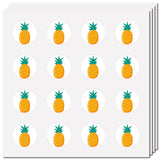 8 Sheets Plastic Waterproof Self-Adhesive Picture Stickers, Round Dot Cartoon Decals for Kid's Art Craft, Pineapple, 150x150mm, Sticker: 25mm