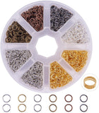 Mixed Open Jump Rings Iron Jump Rings, Nickel Free, Mixed Color, 6mm, Hole: 0.7mm, about 4.6mm inner diameter, about 2620pcs/box