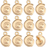 20Pcs Brass Charms, Snail Charm, Real 18K Gold Plated, 10x7x4mm, Hole: 1mm