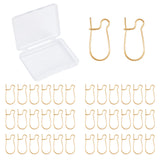 100Pcs Brass Hoop Earring Findings, Kidney Ear Wire, Long-Lasting Plated, Real 18K Gold Plated, 19x9x4mm, Pin: 0.7mm, 100pcs/box
