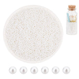 Acrylic Imitation Pearl Beads, No Hole, Round, White, 2.7~3.2mm, about 65g/box