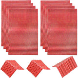 8 Sheets 2 Style Plastic Roof Tiles, Miniature Tiles Model Building Set, Sand Table Micro Landscape Accessories, Crimson, 297~300x200x2.5~3.5mm, 4 sheets/style