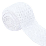 5M Elastic Crochet Polyester Headbands, Wide Hair Accessories for Women, Girls, White, 112x1mm