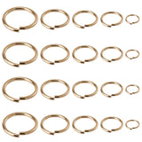 400Pcs 5 Styles 304 Stainless Steel Open Jump Rings, Round Ring, Real 24K Gold Plated, 4~10x0.8~1mm, Inner Diameter: 2.4~8.5mm, 80pcs/style