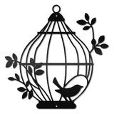 Iron Hanging Decors, Metal Art Wall Decoration, for Living Room, Home, Office, Garden, Kitchen, Hotel, Balcony, with Wall Anchor & Screw, Bird & Birdcage Pattern, 300x300x1mm