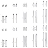 304 Stainless Steel Slide On End Clasp Tubes, Slider End Caps, Stainless Steel Color, 100pcs/box