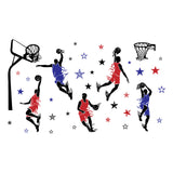 PVC Wall Stickers, Wall Decoration, Basketball Pattern, 900x390mm, 2 sheets/set