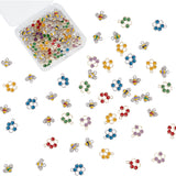 100Pcs 10 Style Alloy Enamel Charms, with Rhinestone, Bee/Honeycomb, Mixed Color, 12.5~19x14.5~15x1.5~2.5mm, Hole: 2mm, 10pcs/style