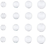 Round Mechanized Blown Glass Globe Ball Bottles, for Stud Earring or Crafts, Clear, 11~12mm, Half Hole: 3~5mm, about 200pcs/box