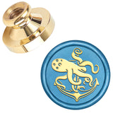 Golden Tone Brass Head, for Wax Seal Stamp DIY Scrapbooking, Octopus, 25x14.5mm