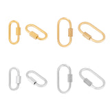 8Pcs 4 Styles 304 Stainless Steel Screw Carabiner Lock Charms, for Necklaces Making, Oval, Golden & Stainless Steel Color, 21~26x11~14x4mm, Screw: 7~8x4mm, 2pcs/style