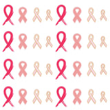32Pcs 4 Style Breast Cancer Awareness Ribbon Computerized Embroidery Cloth Iron on Patches, Costume Accessories, Mixed Color, 42.5~86x25.5~48x1~2mm, 8pcs/style