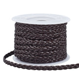 10M Flat Braided PU Cord, for Necklace & Bracelet Making Accessories,  with 1pc Plastic Spools, Coconut Brown, 5x2mm