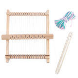 DIY Mini Wooden Detachable Loom Machine, with Random Color Yarn & Cord, BurlyWood, 16.5~21x0.1~1.5x0.1~1.5cm