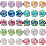 150Pcs 10 Colors Flat Back Resin Rhinestone Cabochons, Flat Round with Vortex Pattern, Mixed Color, 11.5x3mm, 15pcs/color