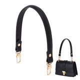 Leather Bag Straps, with Alloy Swivel Clasps, Purse Making Supplies, Black, 45x2.2cm