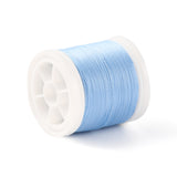 Luminous Polyester Cords, Round, Light Sky Blue, 0.1mm, about 109.36 Yards(100m)/Roll