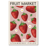 Vintage Metal Iron Tin Sign Poster, Wall Decor for Bars, Restaurants, Cafes Pubs, Rectangle, Strawberry, 300x200x0.5mm, Hole: 5x5mm
