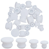 32Pcs 4 Style Silicone Bottle Seal Plug, Reusable Replacement Bottle Stopper, White, 9~15x8~10mm, pin: 5~11mm, 8pcs/style