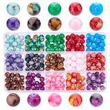 300Pcs 15 Colors Baking Painted Drawbench Glass Beads, Round, Mixed Color, 8~8.5mm, Hole: 1.5mm, 20Pcs/color