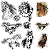 Custom PVC Plastic Clear Stamps, for DIY Scrapbooking, Photo Album Decorative, Cards Making, Stamp Sheets, Film Frame, Horse, 160x110x3mm