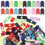 108Pcs 18 Colors Nylon Cord End Clips, Shoe Lace Aglets, for No Tie Shoelace Accessories, Mixed Color, 40x12x6.5mm, Hole: 5x2mm, 6pcs/color