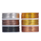 Round Aluminum Wire, Mixed Color, 18 Gauge, 1mm, about 75.45 Feet(23m)/roll, 1roll/color, 6roll/set