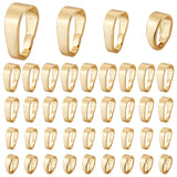 120Pcs 4 Styles Brass Snap on Bails, Real 18K Gold Plated, 6~9x2.5~3x3.5~6mm, 30pcs/style