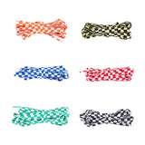 6 Pairs 6 Colors Tartan Pattern Polyester Cord Shoelace, Two Tone, for Shoe Accessories, Flat, Mixed Color, 1600~1620x8x1mm, 1 pair/color