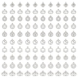 100Pcs 10 Style Chakra Zinc Tibetan Style Alloy Pendants, Antique Silver, Ohm/Aum, Mixed Shapes, 13.5~22.5x13~21x1~1.8mm, Hole: 1.6~1.8mm, 10pcs/style