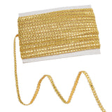 Polyester S Shaped Lace Ribbon, Garment Accessories, Gold, 1/4 inch(6mm)
