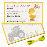 Paper Card, Greeting Card, Thank You Card, with Jute Twine, Rectangle with Duck & Word, Sun, Card: 87.5x50mm, 50pcs; Jute Twine: 2mm, 10m