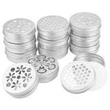 12Pcs 3 Style Aluminium Shallow Round Tins, Empty Tin Storage Containers, Silver, 68x25mm, 4pcs/style