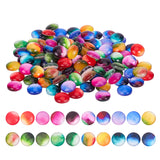 Flat Back Glass Cabochons for DIY Projects, Dome/Half Round, Mixed Color, 12x4mm, 140pcs/box