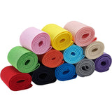 Polyester Flat Elastic Rubber Band, Webbing Garment Sewing Accessories, Mixed Color, 50mm, 12 colors, 1m/color, 12m/set