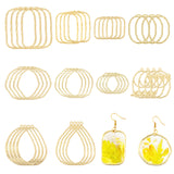 40Pcs 10 Styles Alloy Open Back Bezel Pendants, Geometric Charms For DIY UV Resin, Epoxy Resin, Pressed Flower Jewelry, Light Gold, 20.5~50x17~44x1.5~3mm, hole: 1.2~3mm, 4pcs/style