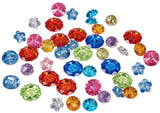 Acrylic Rhinestone Buttons, Faceted, Mixed Shapes, Mixed Color, 12~18x6.5~10mm, Hole: 1~1.5mm, about 144pcs/box