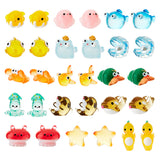 30Pcs 15 Style Resin Display Decoration, Cute Marine Animal Figurines, Mixed Color, 10.5~24x11.5~23.5x8.5~27.5mm, 2pcs/style